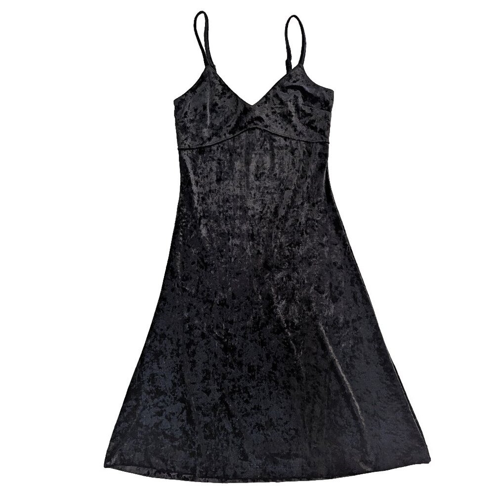 Michael Kors black Velvet slip midi dress, Small, NWT